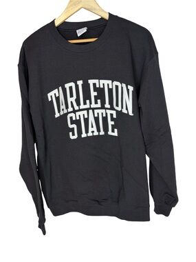 TARLETON Champion Black Crewneck Sweatshirt with White Tarleton State Lettering